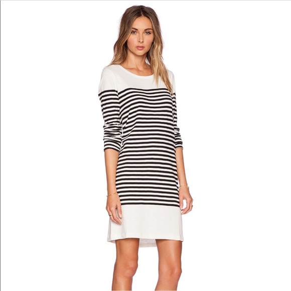 Joie Pentea B Dress Balck White Stripe Dress - Picture 2 of 9